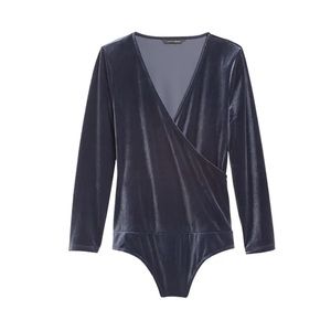 Velvet Wrap Top Bodysuit